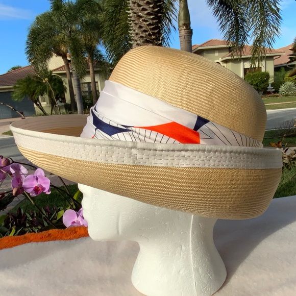 Vintage Mr. Monroe Straw Sun Hat | 1960s Designer Classic - Picture 6 of 9